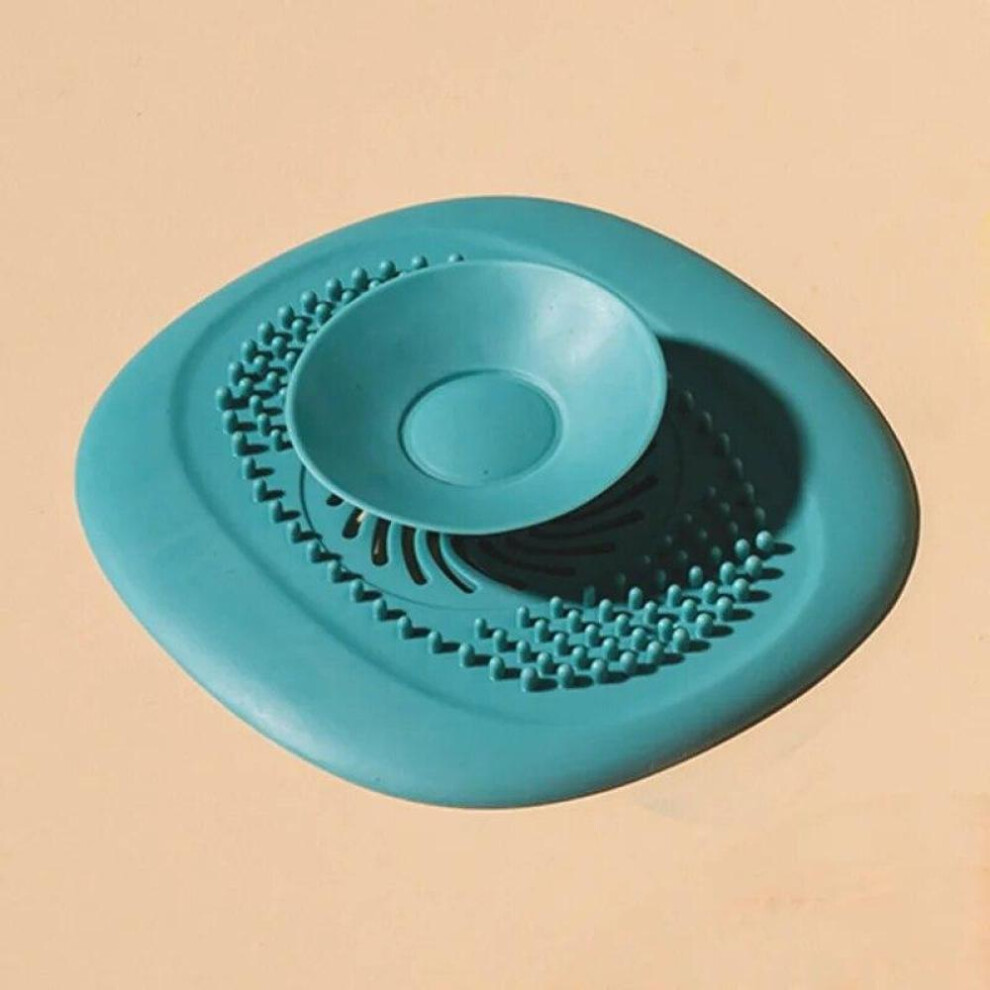 (Green) Silicone Kitchen Sink Plug Shower Filter Drain Cover Stopper Hair Catcher Sink Strainer Drainer Floor Drain Bathroom Accessories