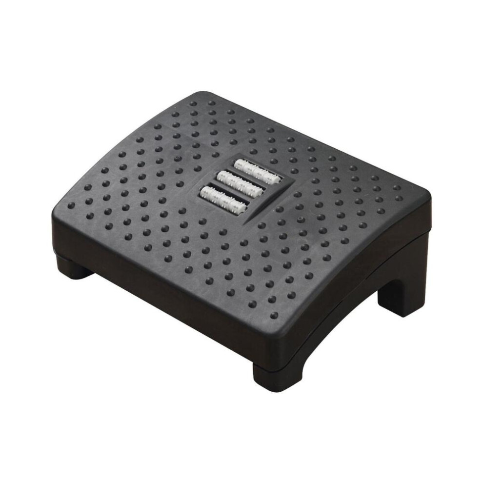 (Black) Foot Rest with Massage Surface Ergonomic Foot Stool Under Desk Footrests with Non-Slip Legs