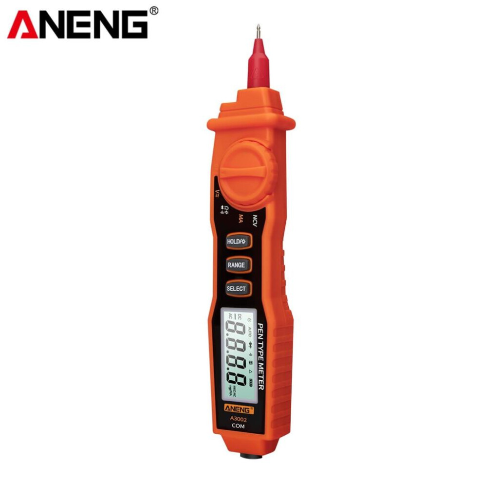 (Orange) ANENG A3002 Pen Multimeter 4000 Counts Digital Multimeter Pen Non-contact Handheld Tester AC/DC