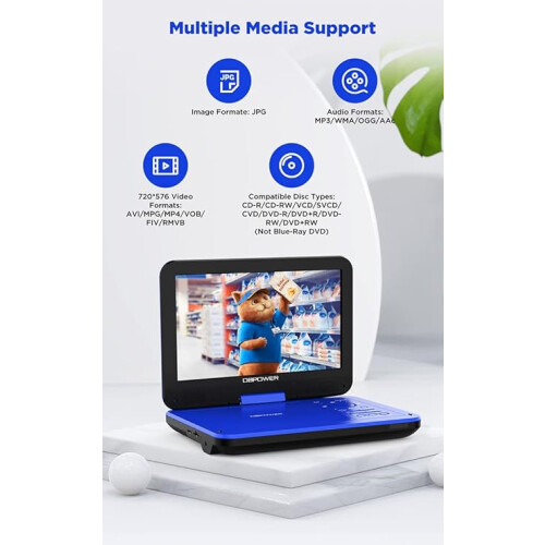 DBPOWER® 10" Portable DVD Player, 5 Hour Rechargeable Battery 1