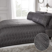 (Double) Luxury Hotel Quality Lurex Jacquard Swirl Duvet Cover