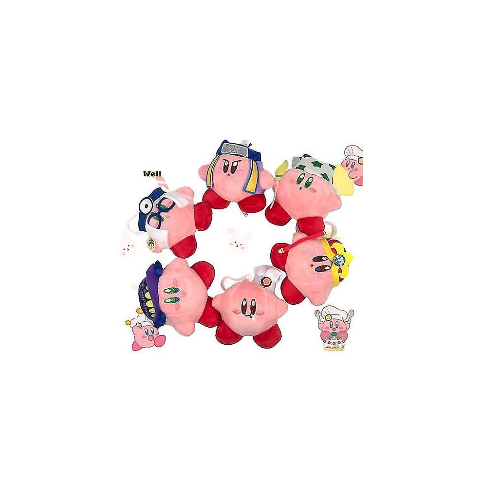 12 StüCk Cartoon Cross-Dressing Kirby Cute PlüSch Spielzeug Puppe SchlüSselanhäNger Puppe AnhäNger-image