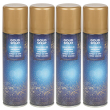 (4 Gold) 150ml Decorative Lacquer Spray Paint Bottle Festive Craft Metallic Colour Decor