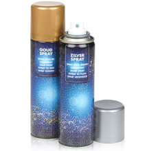 (1 Silver & 1 Gold) 150ml Decorative Lacquer Spray Paint Bottle Festive Craft Metallic Colour Decor