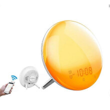 Wifi Smart Wake Up Light Workday Clock Sunrise/sunset Simulation 4 Alarms Works with Alexa Google Home Tuya App Remote Control