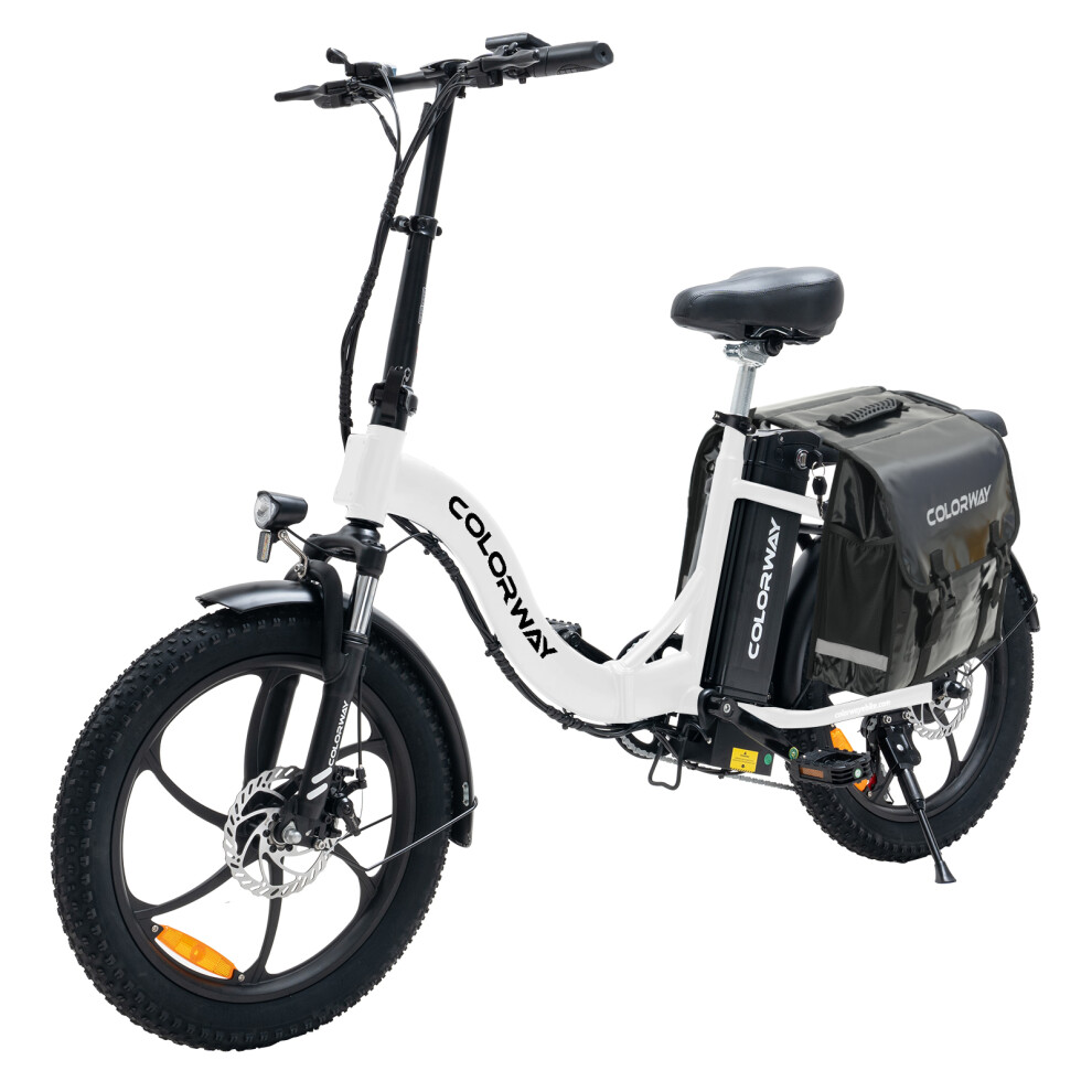 (White) Colorway BK6S 20" Tyre Foldable Electric Bike 250W