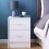 2-Drawer White Bedside Table - Bedroom Nightstand with Sleek Design 1