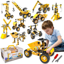 Educational Building Toys STEM Learning Kit, 10 in 1 Construction Blocks for Preschool Kids, 108 Pieces Engineering Toys Creative Set Gift for Boys