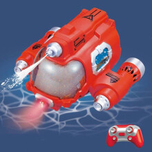 GoolRC Remote Control Boats for Kids, RC Boat Water Toys for Swimming Pool & Lakes, 2.4GHz RC Gasboat with LED Lights and Water Shooting for Boys