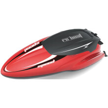 2.4Ghz 15 KM/H High-Speed Racing Ship Waterproof Remote Control Boat 15 KM/H Red RC Boat Toys Dual Motor for Swimming Poo (with Two Batteries)