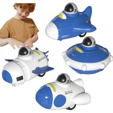 4Pcs Space Press and Go Car Toys for Toddlers, Friction Inertia Car Toy Set, Pull Back carsï¼Space Theme Infant Car Toy Playset, Toddler push cars