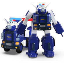 Paul's Police Cruiser with 2" Transform-a-Bot Paul Mini Figure, Transforming Airplane Toys Vehicle Set, Fun Preschool Toy Plane for 3 4 5 Year Old