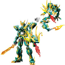 Dragon Transforming Mecha Robot Building Blocks Set,Compatible with Lego,Switch Between Two Forms Mech Model Building Kit, 530 PCS Cool Robots Toys
