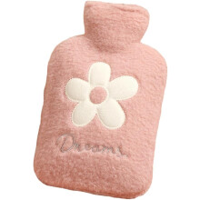 Cute Hot Water Bottles, 1L (34oz) Durable Large Hot Water Bag with Cartoon Plush Cover for Hot and Cold Compress Hand Feet Warmer