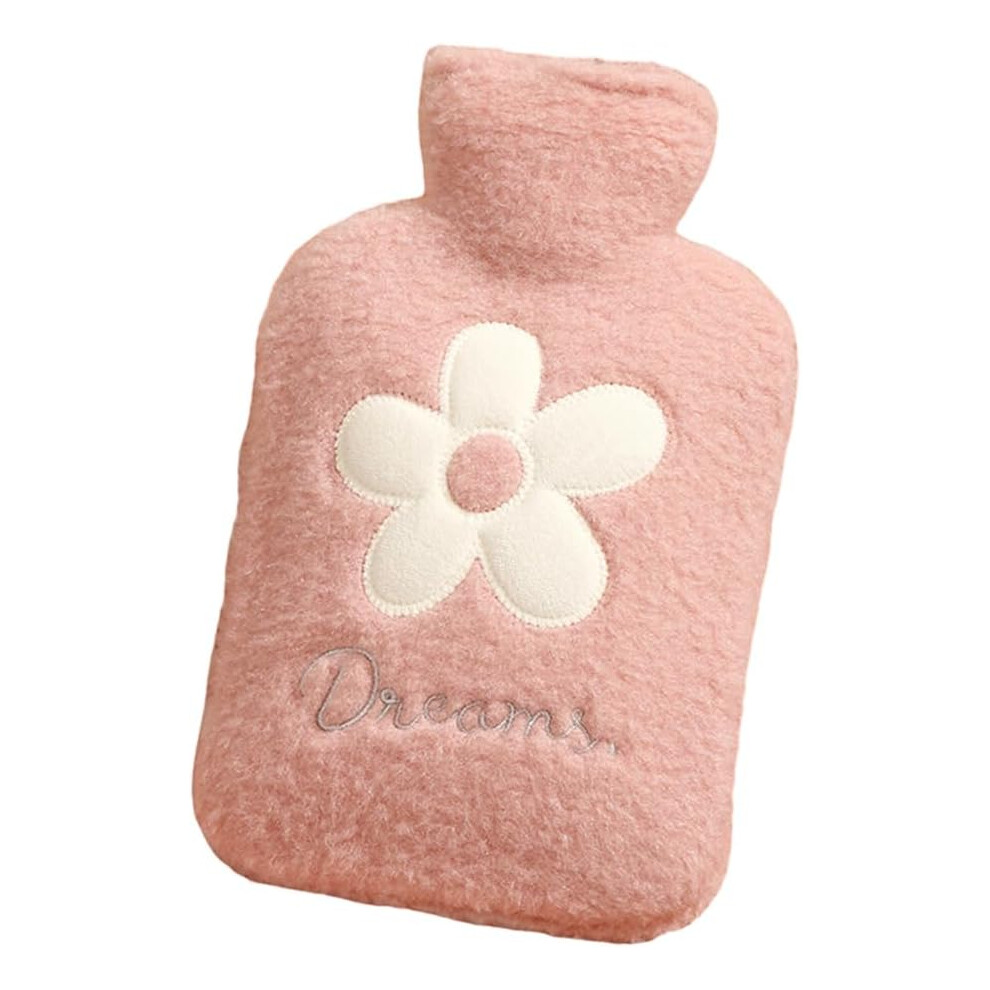 Veeki Cute Hot Water Bottles, 1L (34Oz) Durable Large Hot Water Bag With Cartoon Plush Cover For Hot And Cold Compress Hand Feet Warmer