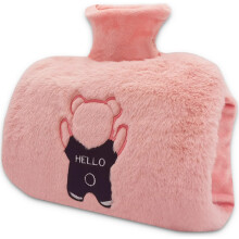Hand Warmer Hot Water Bottle, Large Water Bag for Hot and Cold Compress, Ideal for Menstrual Cramps, Neck, Back and Shoulder(Peach Pink)