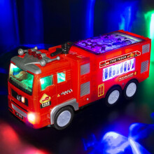Large Fire Truck Toy for Toddlers 3-5 - Real Siren, 4D Lights, Bump & Go - Lights & Sounds Fire Engine Gift for Boys & Girls