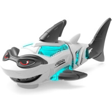 (White) Electric RC Shark Fish Toys with Light & Spray Water Function for Kid,Children's Toy forBathrooms,Christmas and Birthday Gift