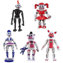5Pcs / Set Five Nights At Freddy's Game FNAF Figure Funtime Freddy Foxy Sister Location Lightening Movable Action Figures Gift Toys