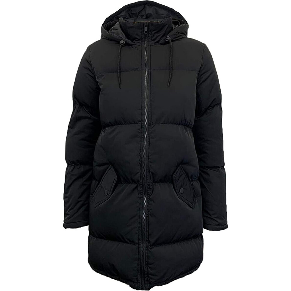 (UK16) Brave Soul Women's CelloLong Padded Hooded Coat