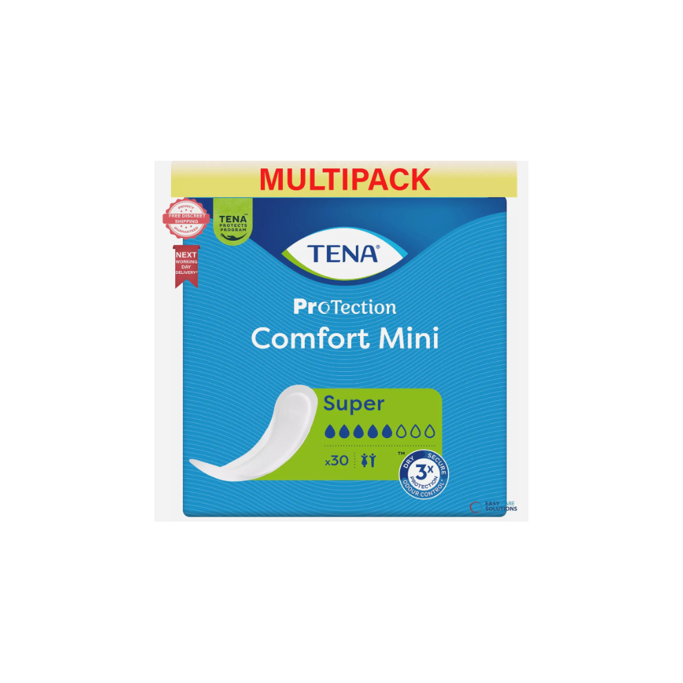 TENA Comfort Mini Super - Case - 6 Packs of 30 - 180 Incontinence Pads
