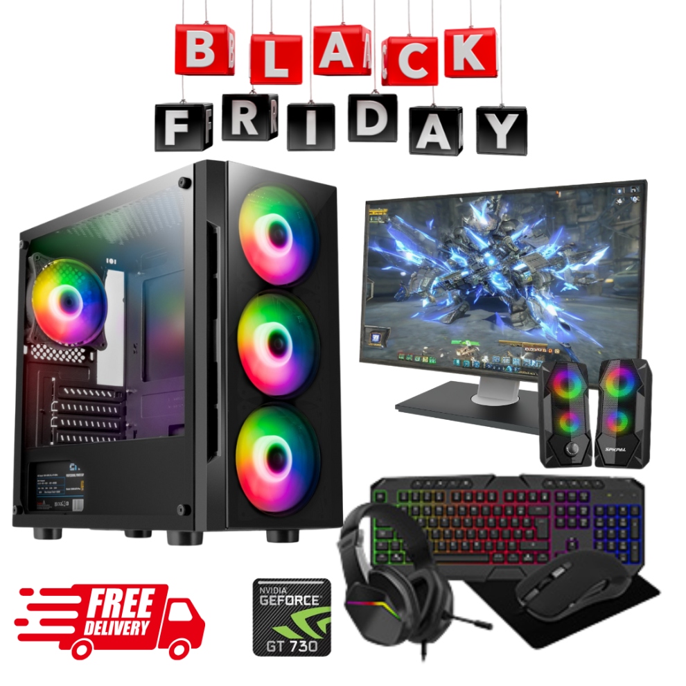 22in Fast Gaming PC Bundle Core i5 16GB RAM 1TB & 128GB SSD 4GB GT730