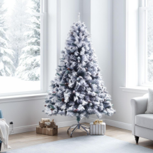 (5ft) EVRE Snow Flock Christmas Tree Pine Cone & Berries