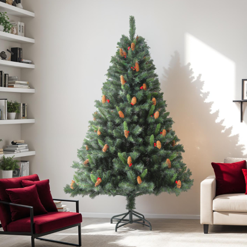 Evre (7ft) EVRE Spruce Christmas Tree Pinecones & Berries