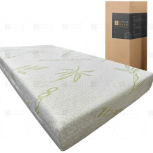 (1" Inch 2.5cm, Single 90 x 190 cm (35” x 74”)) Quality Bamboo Memory Foam Mattress Topper S, D, K