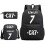 (1) CR7 3pcs Sets Backpack Mochila Kids Capacity Bags 8