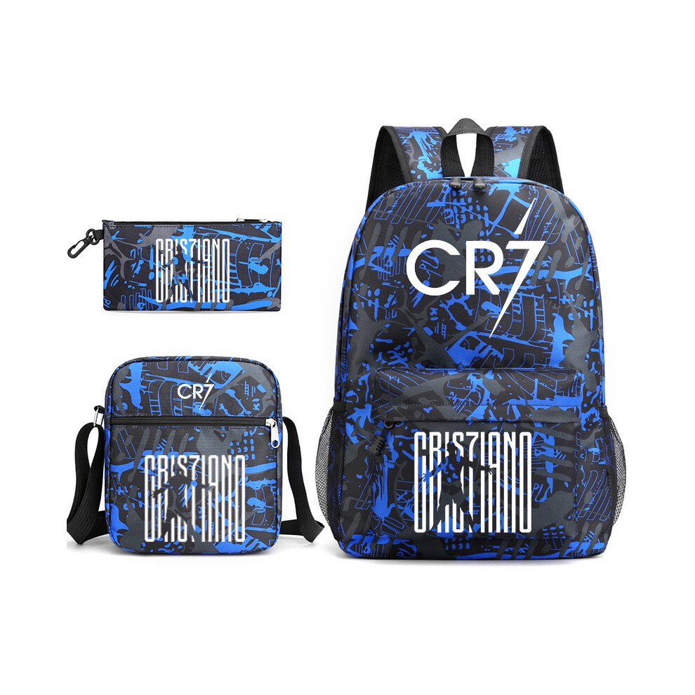 (11) CR7 3pcs Sets Backpack Mochila Kids Capacity Bags