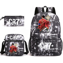 (12) CR7 3pcs Sets Backpack Mochila Kids Capacity Bags