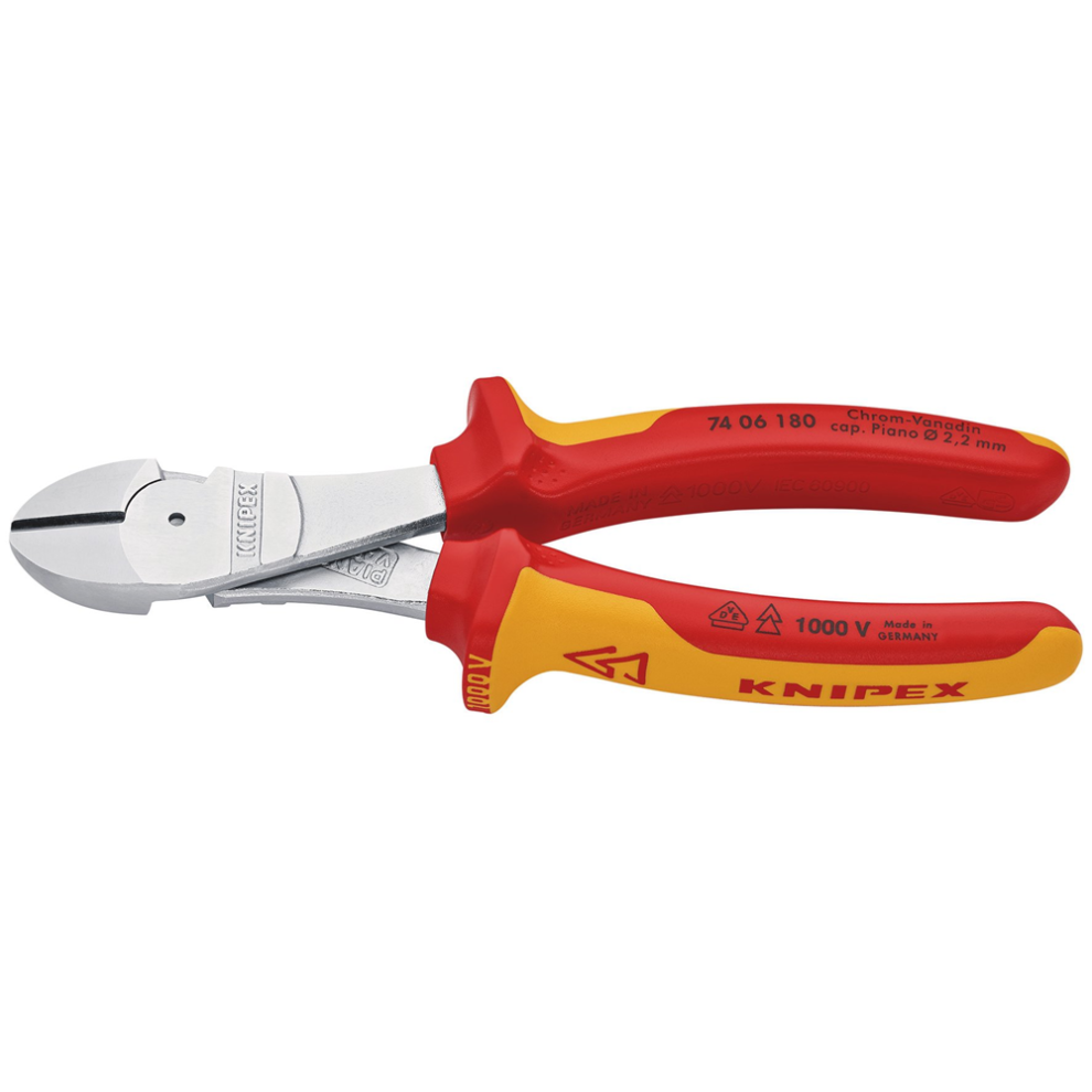 Draper HD HI-LEVERAGE CUTTER VDE180MM 26784 26784 VDE Insulated High Leverage Diagonal Cutters