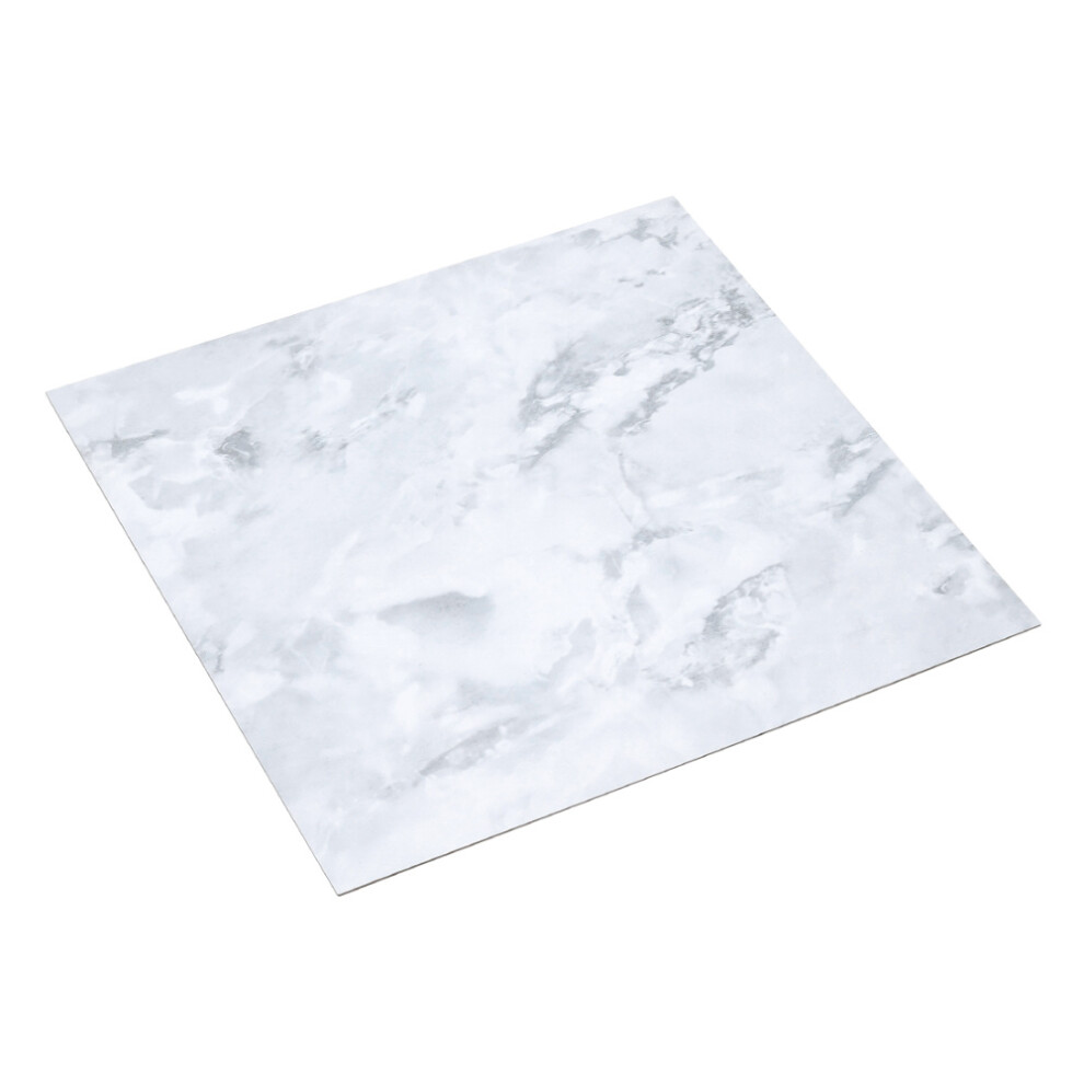 24 Pack Square Self Adhesive Stone Effect Floor Tiles - White