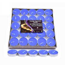 (Blue) 50pcs Smokeless Tea Candles Pleasant Fragrance Candle For Picnic Outdoor Supplies