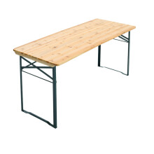 Folding Fir Wood Beer Table Trestle Outdoor Picnic Party - Light Yellow / 76cm