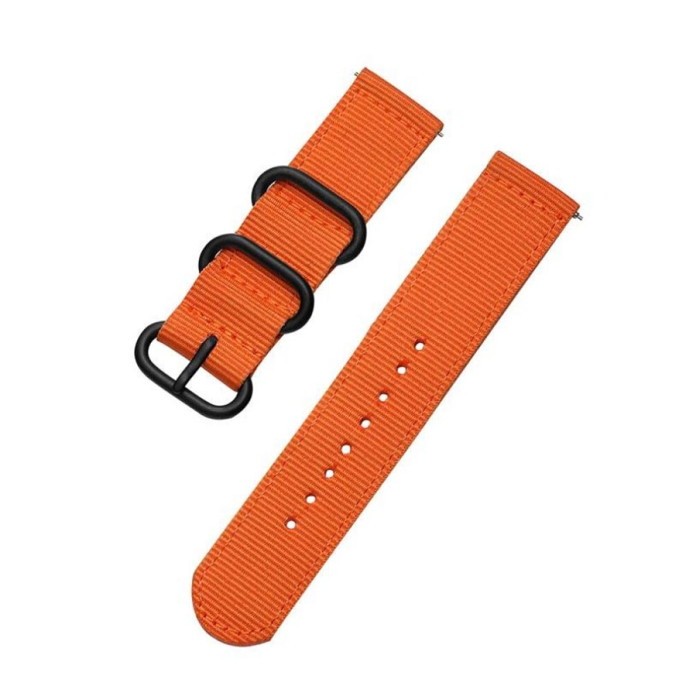 (Orange, 22mm) Woven Nylon Sport Watch Srtap Bracelet Writst Watch Band Durable Universal Waterproof 18/20/22/24mm