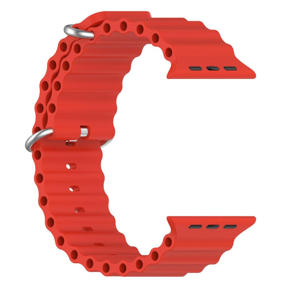 (Red, For 42/44/45/49mm) Strap For Apple Watch Ultra 2 9 8 7 6 SE 4 5 3 Band 44mm/40mm Iwatch Band 5 42mm 38mm Double Buckle Watch Accessories 49mm 41mm 45mm
