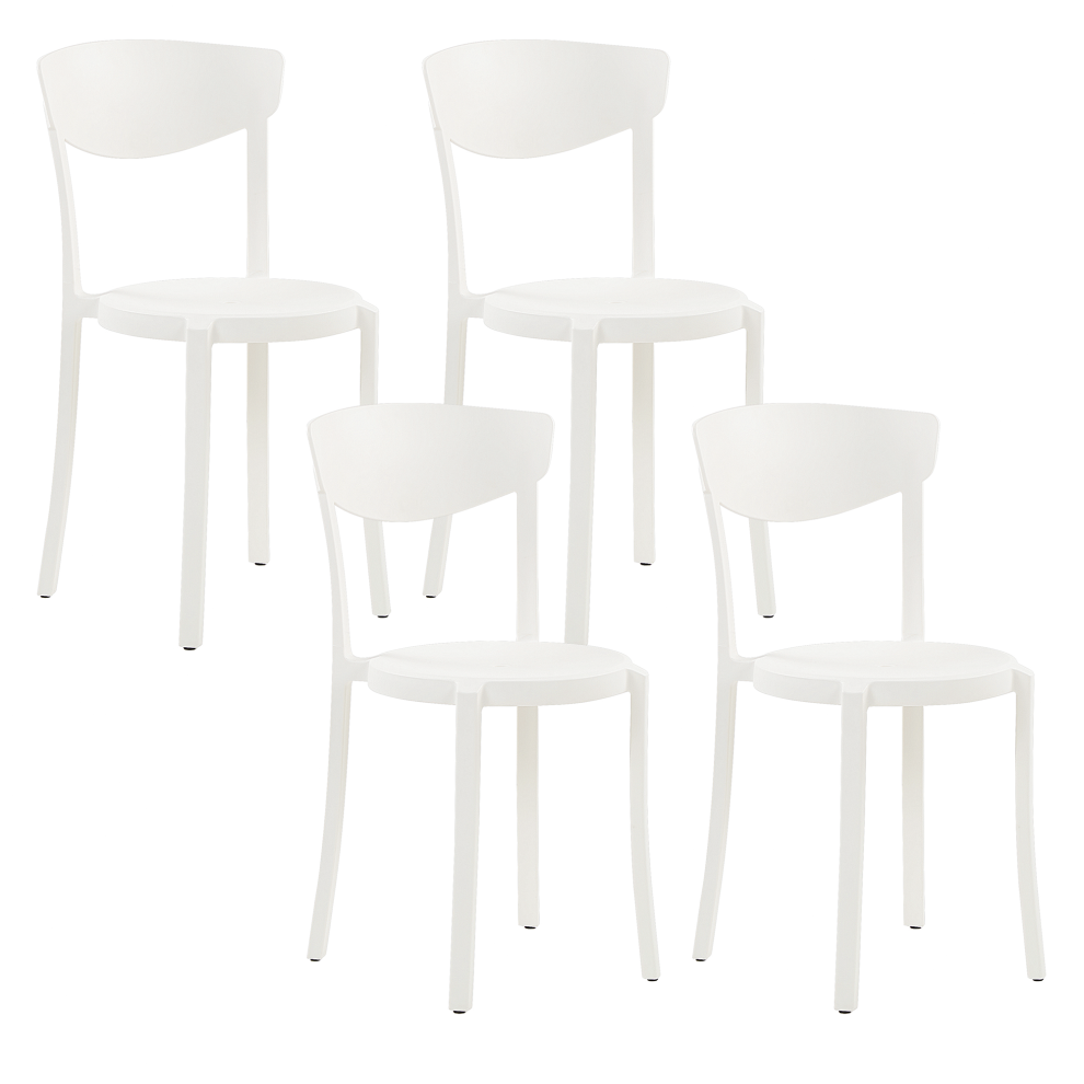 Set of 4 Garden Chairs VIESTE White