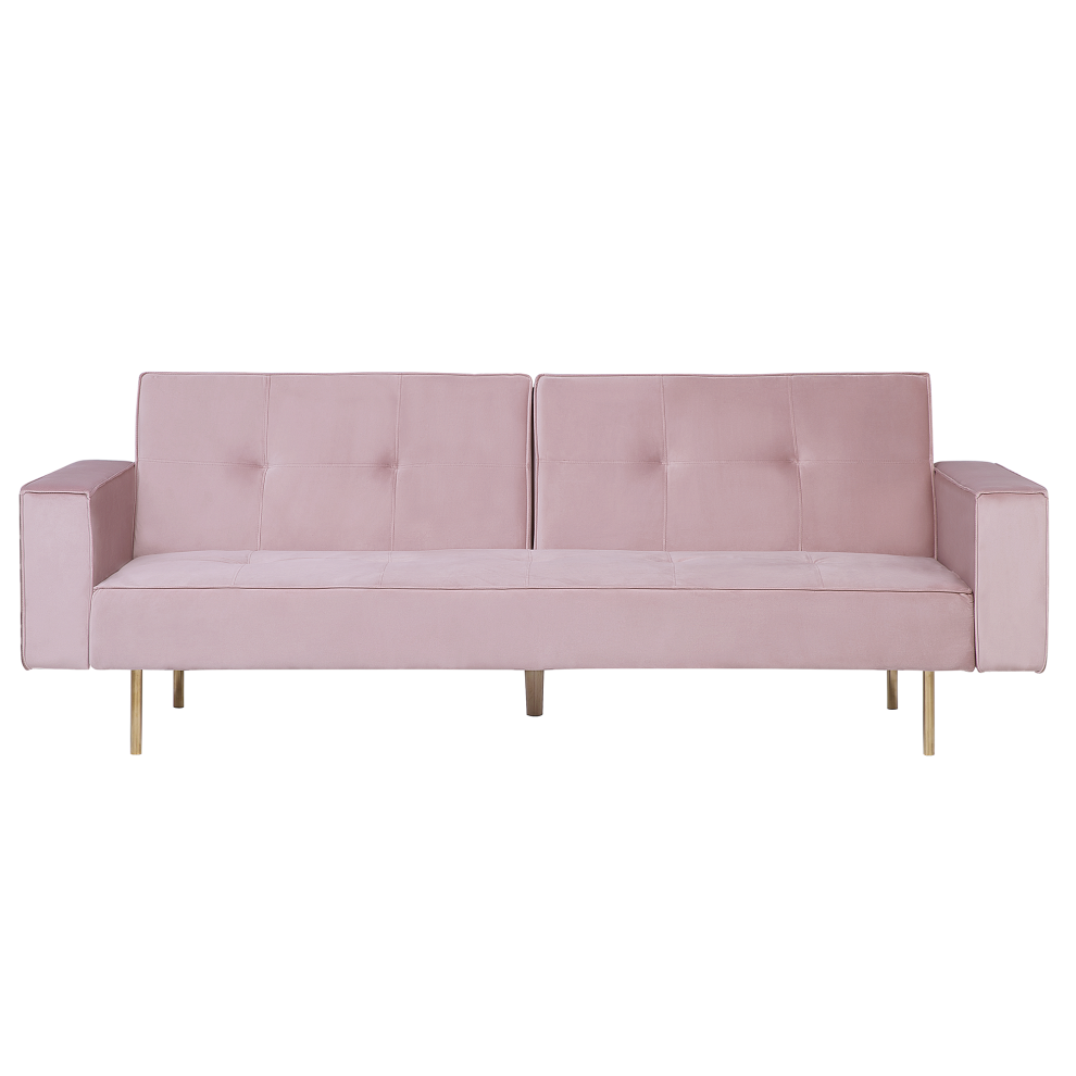 Velvet Sofa Bed Pink VISNES