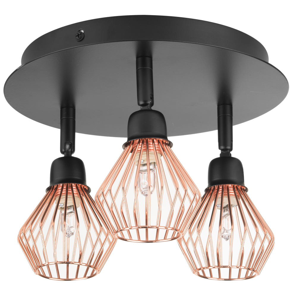 3 Light Spotlight VOLGA Adjustable Metal Black