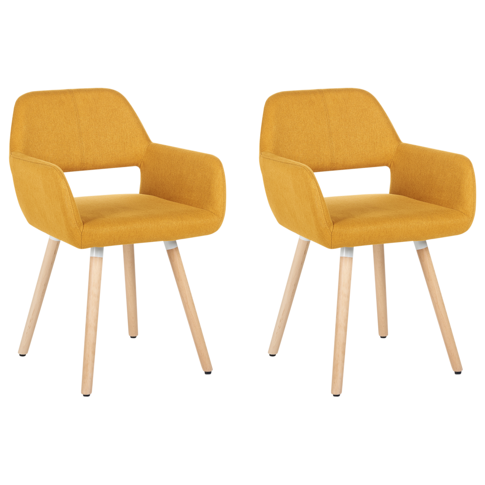 Set of 2 Dining Chairs CHICAGO Mustard