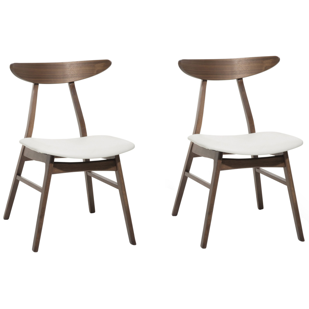 Set of 2 Dining Chairs LYNN Wood White