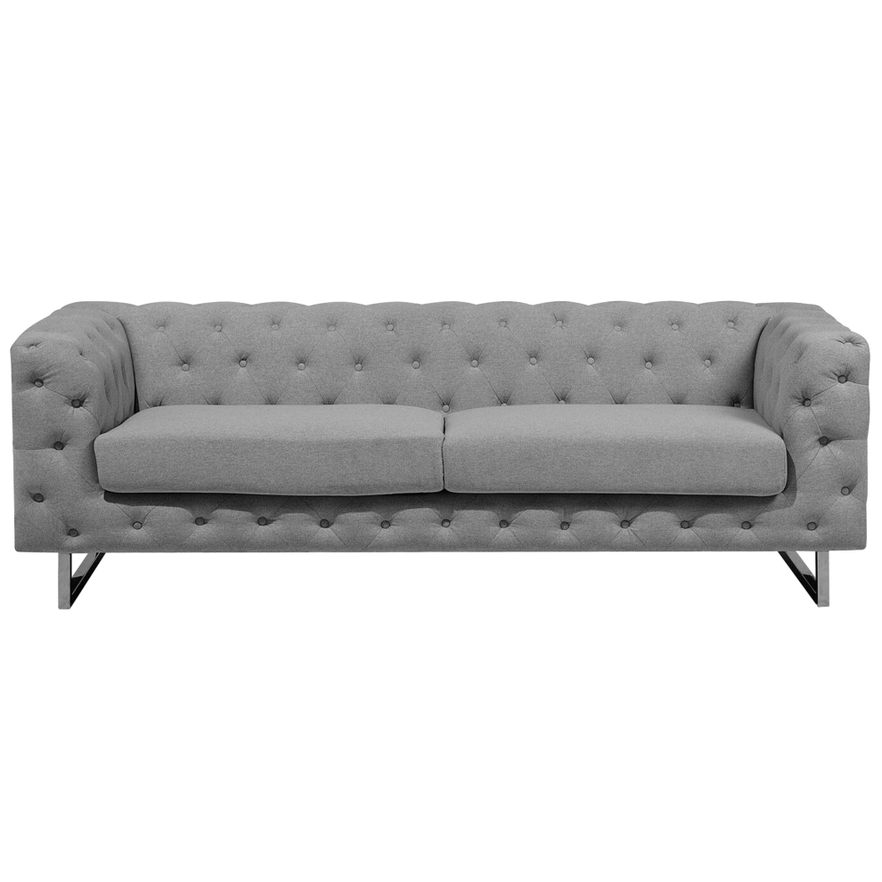 Sofa VISSLAND Fabric Light Grey 3 Seater