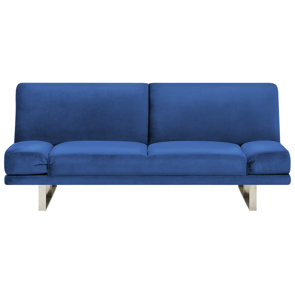 Velvet Sofa Bed Navy Blue YORK