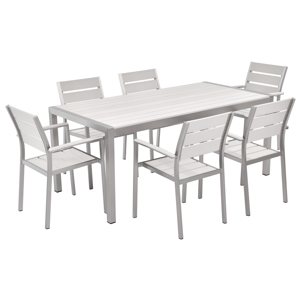 Garden Dining Set 6 Seater VERNIO White