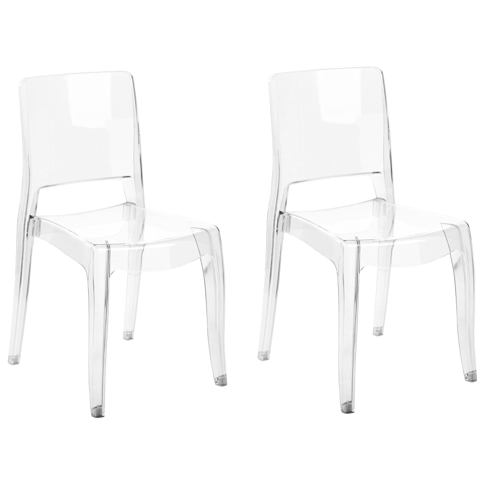 Set of 2 Dining Chairs WESTBRIDGE Transparent