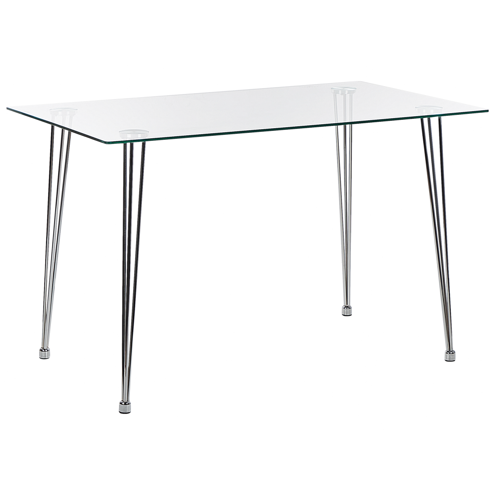 Dining Table WINSTON Silver 120 cm 70 cm Tempered Glass