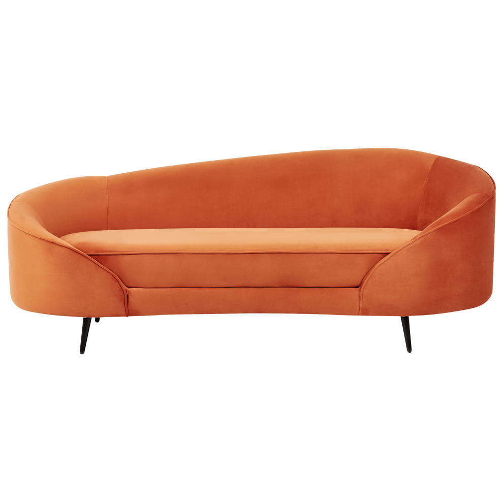 Sofa SAVAR Velvet Orange 3 Seater
