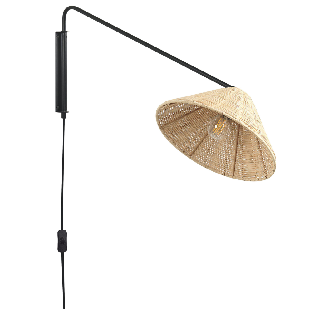 Wall Lamp PALENA Adjustable Rattan Natural